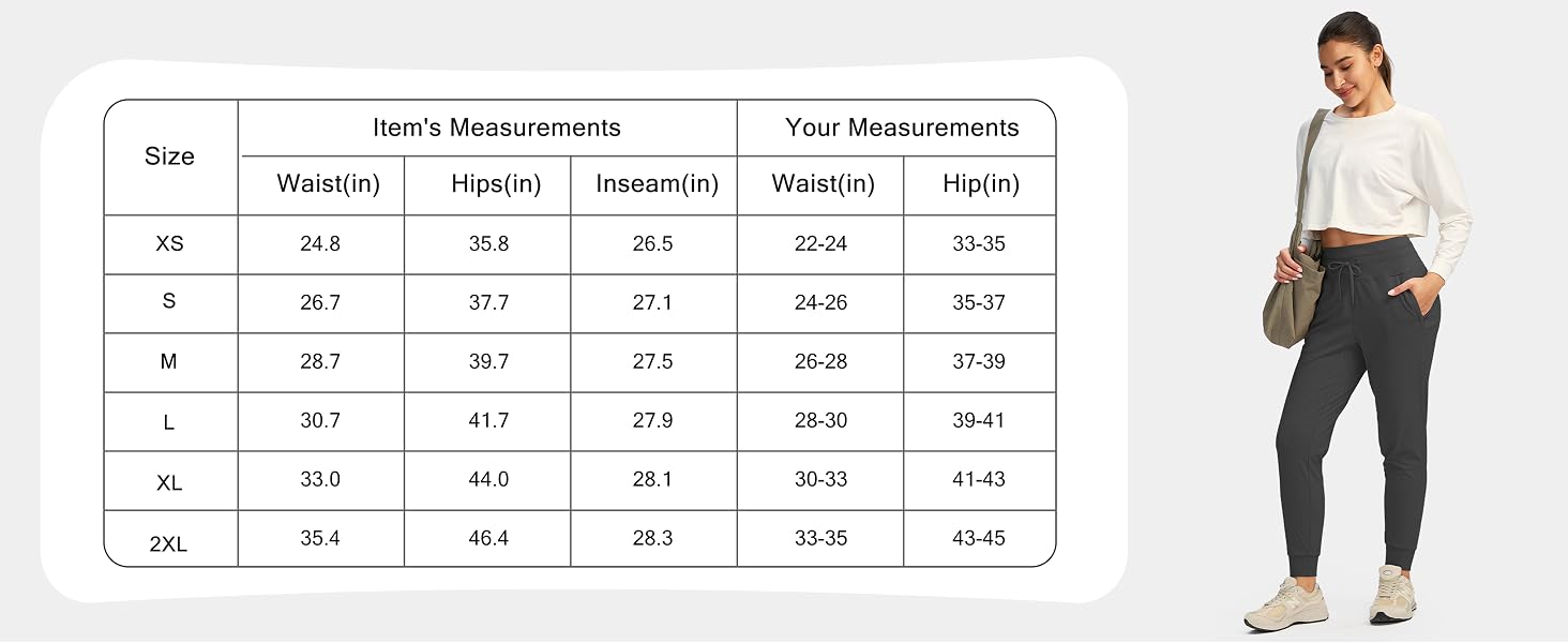 G Gradual Women's High Rise Soft Stretchable Joggers - High-Waisted Tapered Fit, Sporty Chic Athletic Comfy Lounge Pants with Zipper Pockets for Running Workouts, High Rise Joggers
