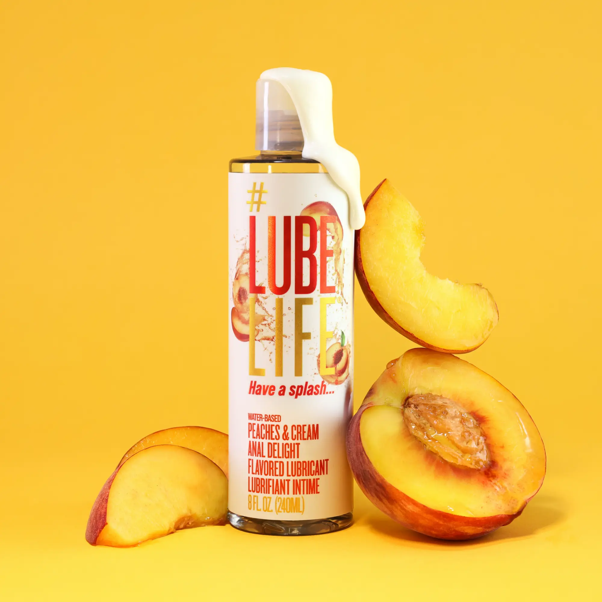 LubeLife - Water-Based Flavored Personal Lubricant — Peaches & Cream (8 oz)