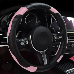 Car   Cover, 15 Inch Leather Breathable Auto   Protector, Comfortable Non-Slip Vehicle   Covers, Universal Interior Steering Wheel