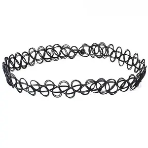 Black Lace Chokers Necklace Set Vintage Gothic Punk Elastic Necklace Women'S Jewelry 1/2Sets Optional