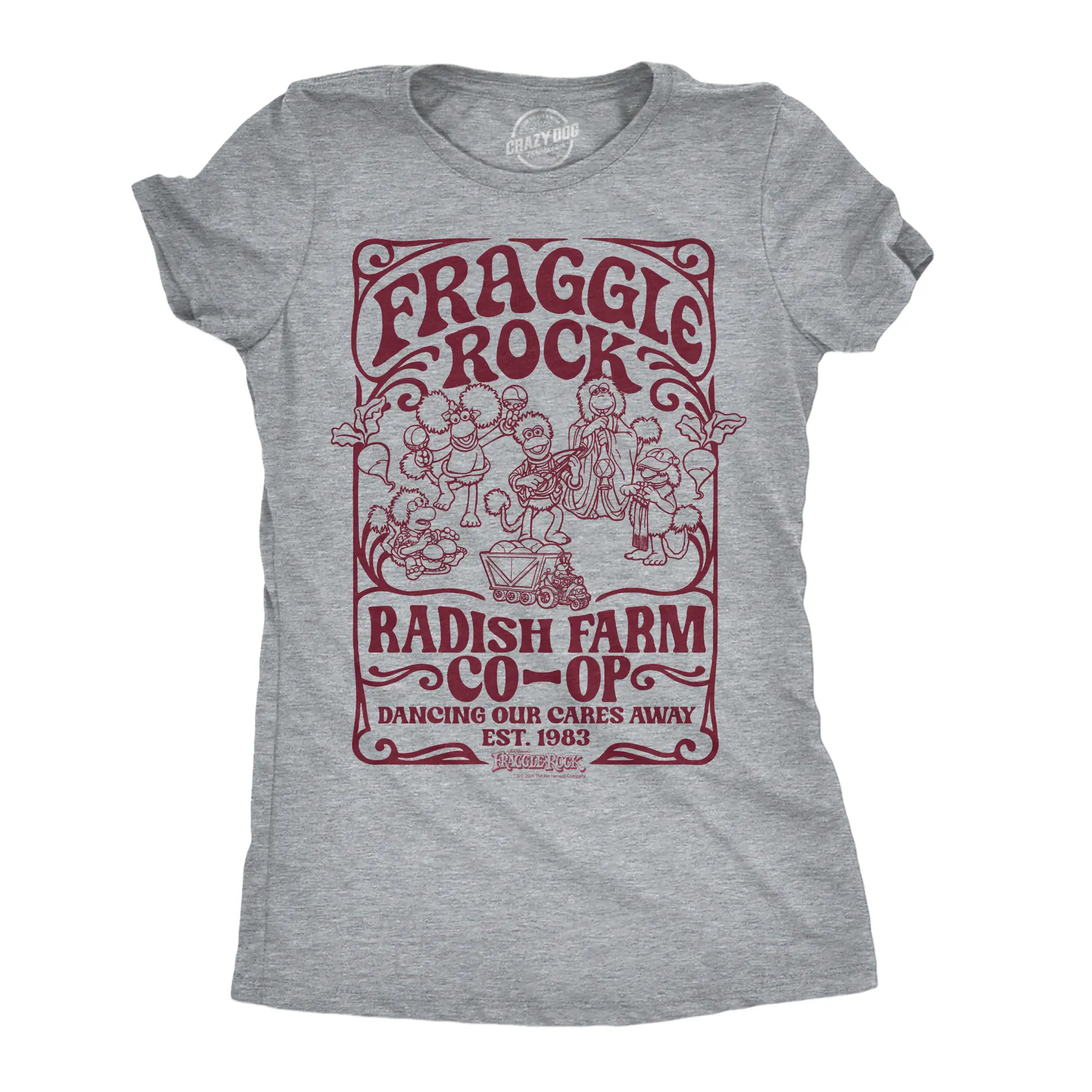 Funny Fraggle Rock T-Shirts for Women - Cute Jim Henson's Licensed Vintage Ladies Tees Funny Womens T Shirts Cute Vintage Fashion Casual Ladies T-Shirt Gift Funny Movie Top Women's Novelty Tees