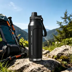 1pc 24/32 oz Stainless Portable Steel Insulated Water Bottle, Tumbler with Spout Lid & Strap, Keep Hot 12H & Cold 24H, Leakproof & Sweat-Free, Great for Hiking, Cycling, Gym & Car Use, Large Capacity Gift for Men & Women tiktokshopspringglowup