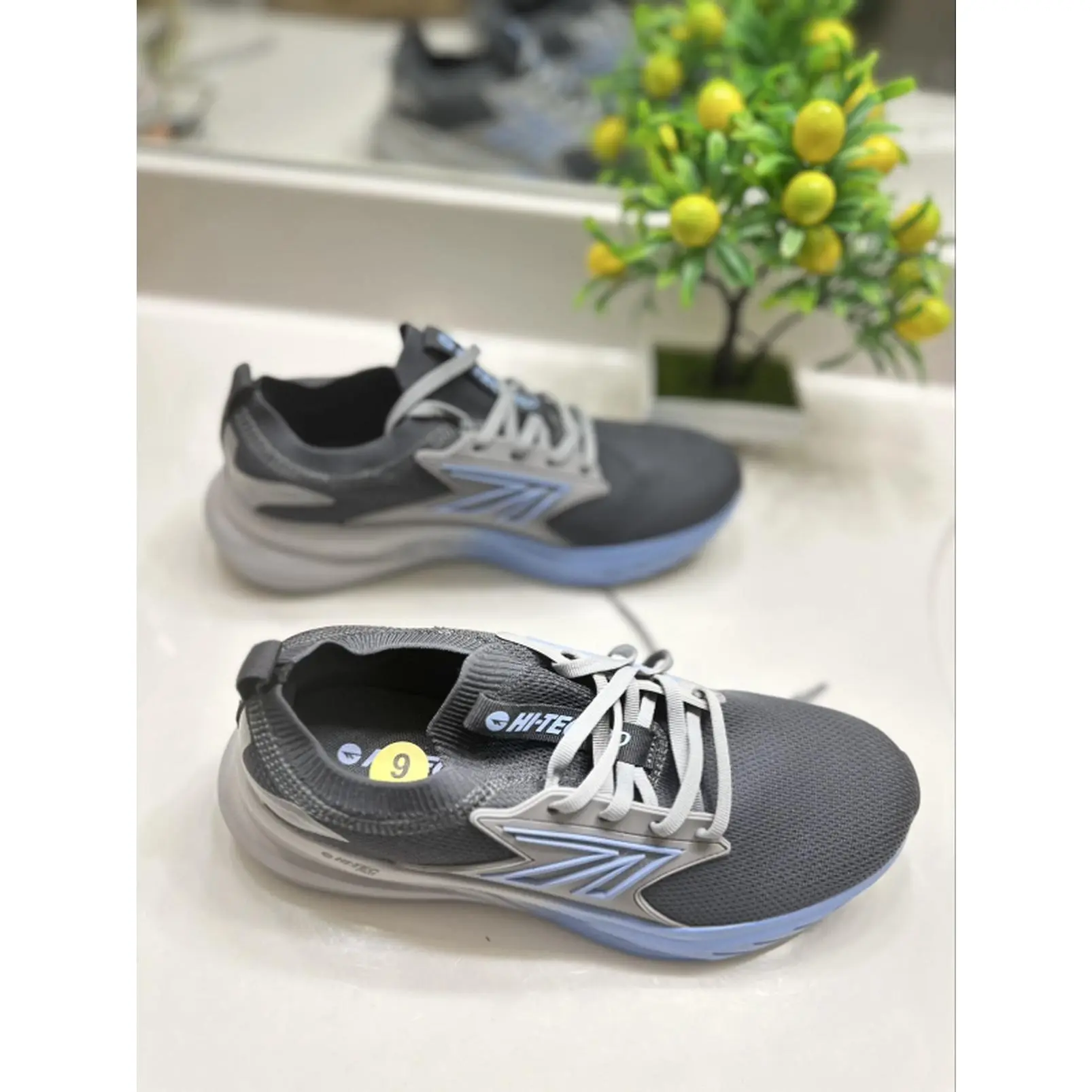 New Size 9 Athletic Shoes - Gray & Blue Colorway, No Box, Ideal for Daily Wear