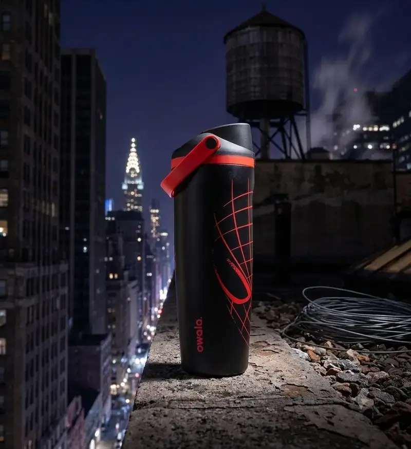 Authentic Owala FreeSip Marvel Spider-Man 24oz Stainless Steel Water Bottle with Straw, Insulated Leakproof Sports Tumbler Gift for Fans