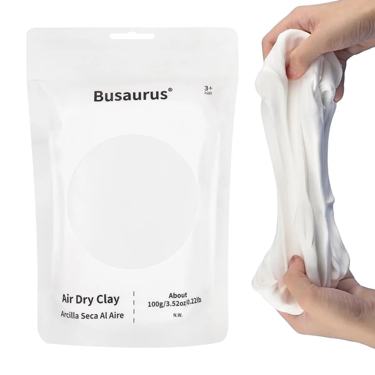 Busaurus 100g Ultra-Light Air Dry Modeling Clay for Youngsters 3+ to Creative Fun, Ideal for Adults and Craft Lovers, Reusable Sealed Packaging for Imaginative Projects, Diy Clay, Diy Molding Clay