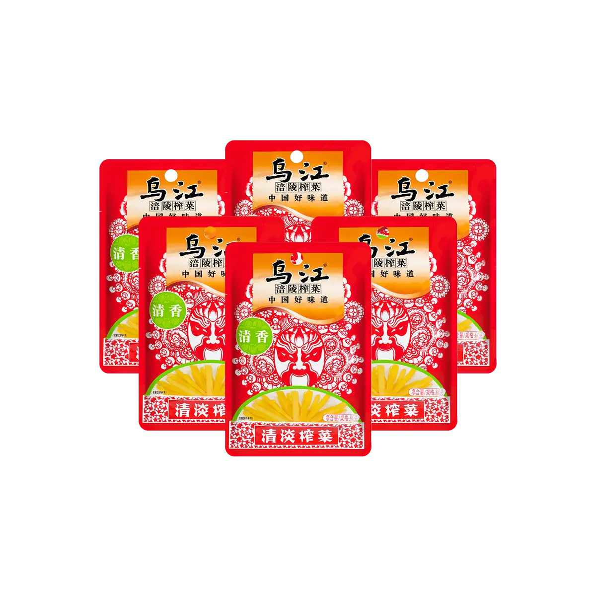 WUJIANG 【Value Pack】Light & Crispy Zhacai Pickled Mustard - 6 Packs* 2.82oz