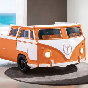 Axel Peace Bus Twin Bed with LED Headlights Made in Europe - By Furniture of America