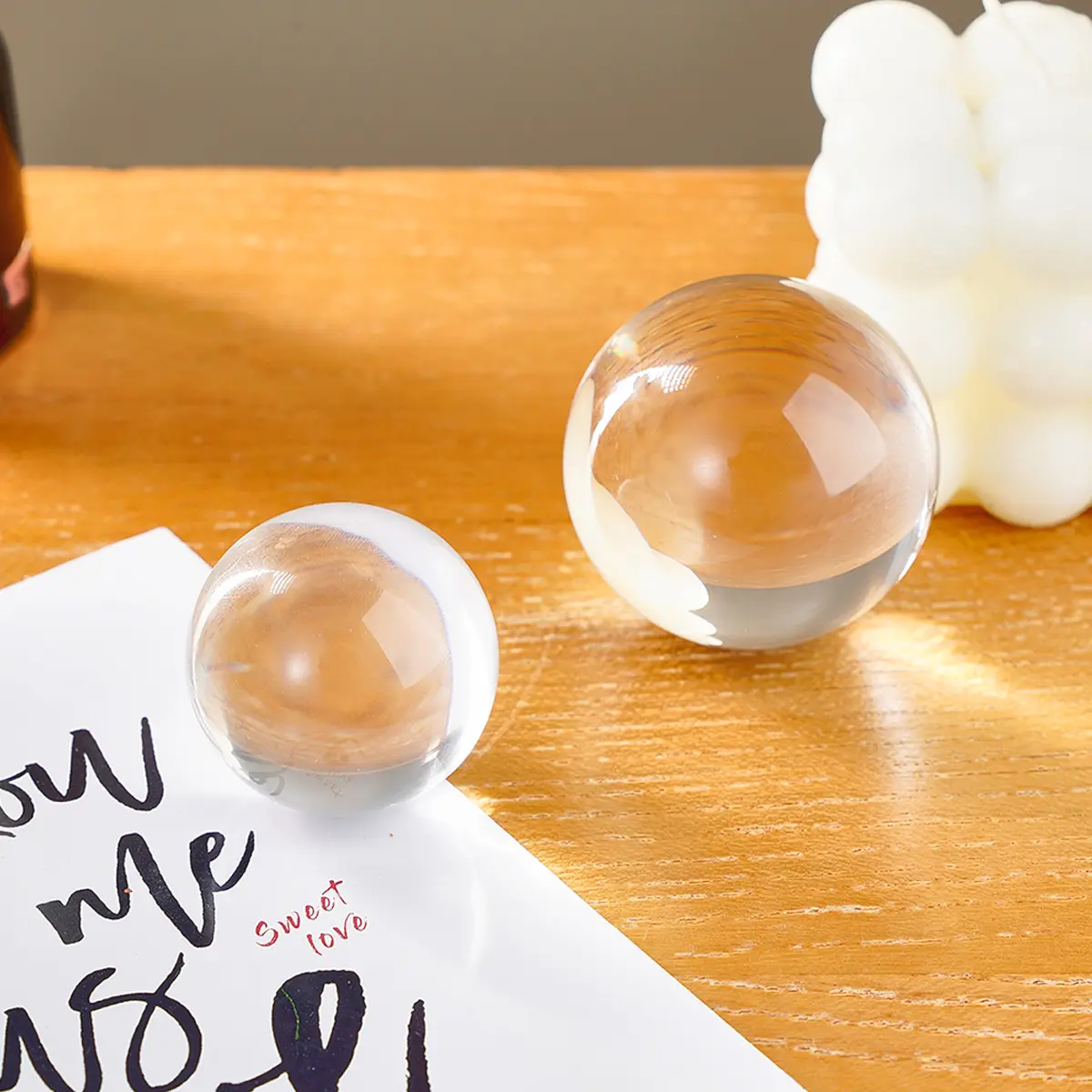 Transparent Crystal Ball Decoration, Simple Glass Ornament, Perfect for Holiday Parties and Fortune Telling Room Decor, Crystal Sphere, Crystal Clear