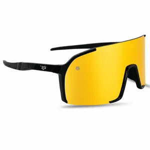 doJi Mulletia, The Vault,  Shield Style Sunglasses - Polarized, UV400 Protection, Shatter Resistant, Shield, Sports Style Lens Design, Glossy Black Rear Contour Frame,  Rubberized Non-Slip Frame