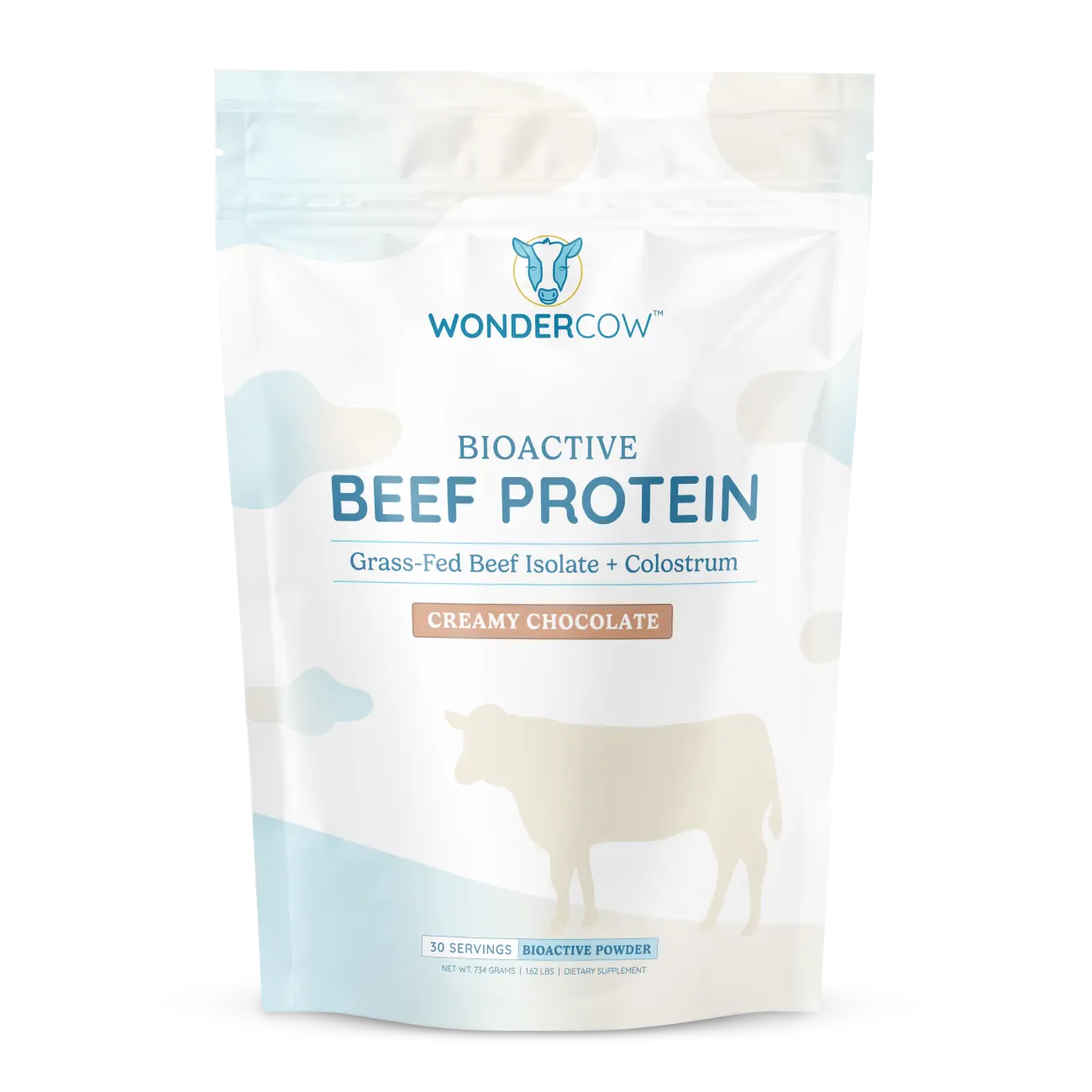 WonderCow, Bioactive Beef Protein, Muscle Recovery & Gut Health, Amino Acids & Whole Colostrum, 30 Servings