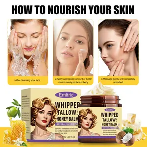 Fed Beef Tallow Balm with Raw Honey -Handmade All-Natural Moisturizer for Soft, Smooth, Radiant Skin Cream Organic Moisture Hydrate Hydrating Vitamins