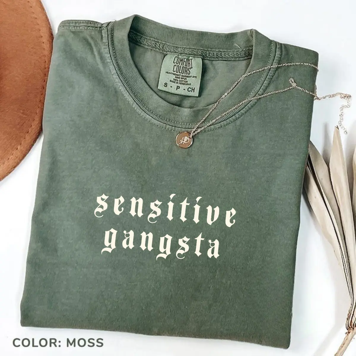Comfort Colors Sensitive Gangsta Mommy Mamacita Tee, Funny Meme Quote T-Shirt, Trendy Retro Graphic Tee for Sarcastic Humor Fans