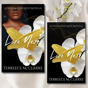 Author Signed Love Never, A Courageous Love Novella by Terreece M. Clarke a secret baby romance booknovella