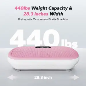 High-power vibration plate fitness machine, supports 440 pounds weight, Bluetooth remote control, 4 exercise modes, home gym fitness equipment