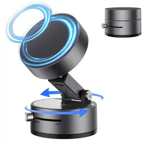 IMOLI Vacuum phone holder 2026 Upgrade Multifunctional Vacuum Suction Phone Holder Portable Lazy Nano Magnetic Car Mount with Double-Row N52 Magnets for Smooth Surfaces Compact Lightweight Design