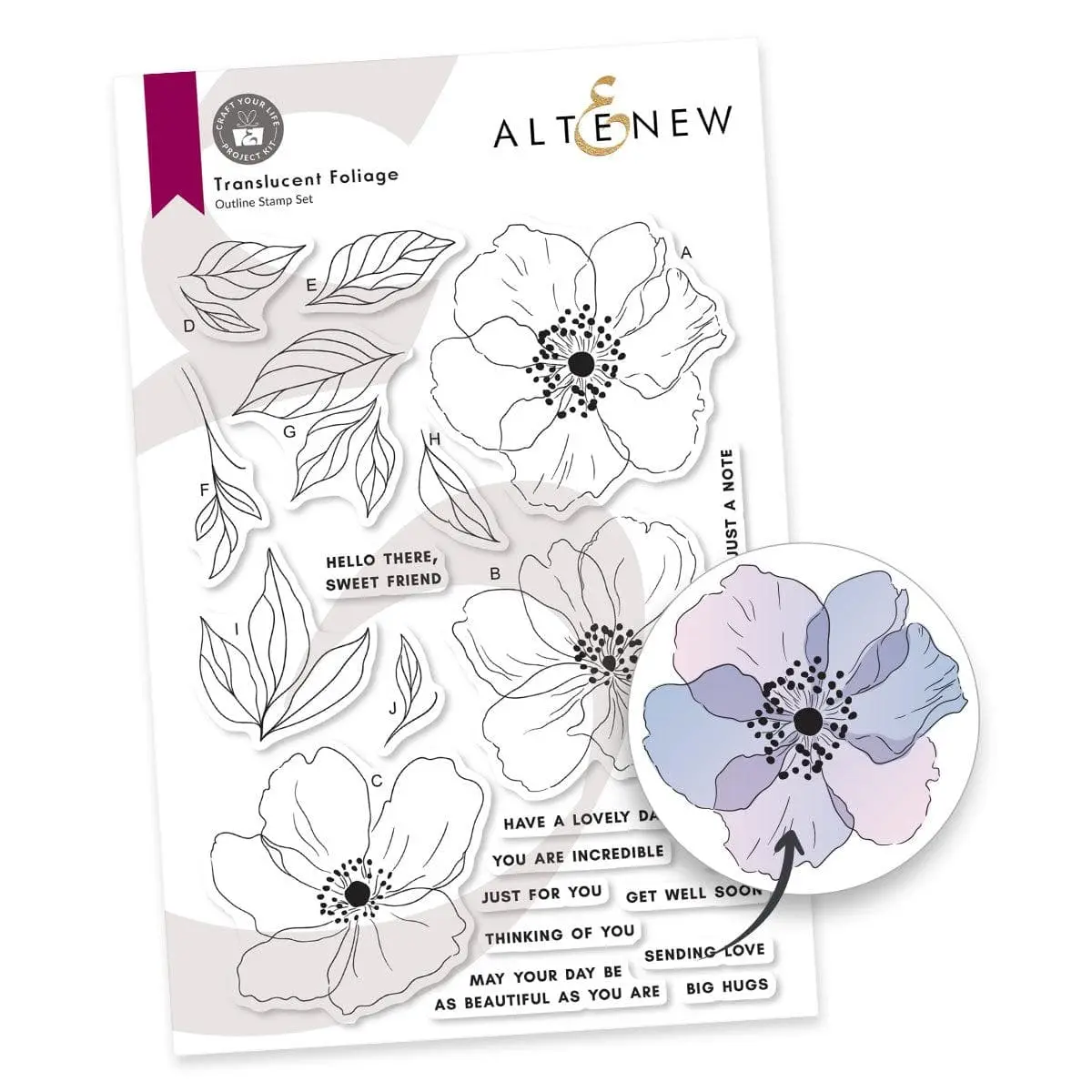 Craft Your Life Project Kit: Translucent Foliage Stamp Set