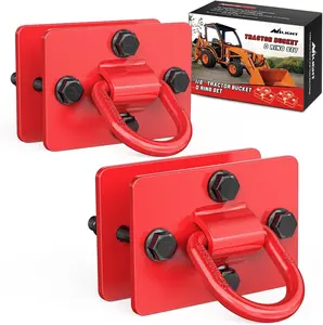 Nilight 2PCS 1/2" Heavy-Duty Bolt-On Trailer D-Rings, Grade 70 Forged Steel Grab Rings with Back Plates, 12000 lbs MBS Vehicle Accessories for Tractor Bucket, RV