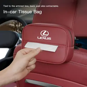 Car Tissue Box Holder Leather Car Armrest Napkin Case Car Organizer Car Seat Organizer Car Storage Organizer For Lexus F-SPORT ES RX NX LS UX LM LX GX LC RZ IS CT GS RC HS SC TX LBX IS300 RX350 LS500 LX600 NX260 CT200