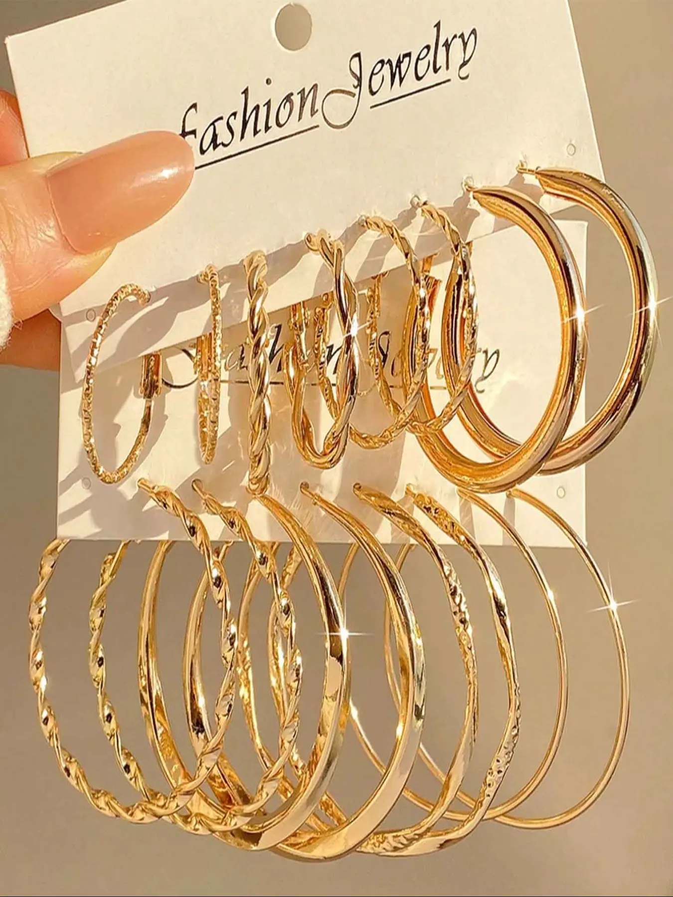 Elegant Geometric Hoop Earrings Set for Women, 16 Pcs Irregular Design, Creative Personalized Fashion Jewelry, Hollywood Style, Elegant Minimalist Earrings, Hoop Earring Sets