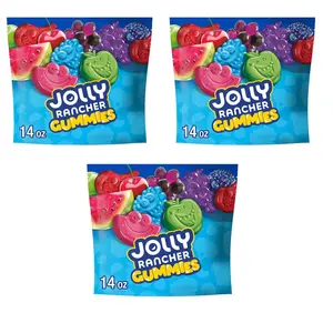 JOLLY RANCHER Gummies Assorted Fruit Flavored Candy Bag 14 oz Pack of 3 Sweet Chewy Gummy Treats for Snacking and Special Occasions Bonbon Soft Cherry Watermelon Easter