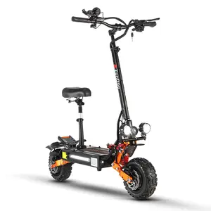 ZonDoo ZO01 Plus Electric Scooter for Adults, 6000W Dual Motor 55MPH High Speed Off-Road E-Scooter, 60 Miles Long Range Portable Foldable Scooter with 11" Tires,  Foldable E-Scooter，Removable Seat & Key Unlock, UL 2272 Certified
