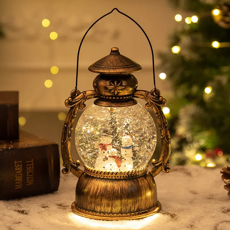 Christmas Lanterns, Glowing Snowball Ornaments, Rotating Shiny Christmas Lights, Party Light, Lighted Lantern, Perfect Holiday Gifts, Decorative Crystal Ball Music Box, Party Lighting Decoration