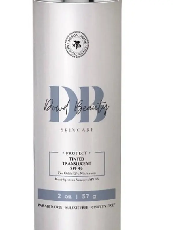 Dowd Beauty Skincare Tinted Translucent SPF 46 for Acne Prone Skin, 158g Cream with Zinc Oxide, Niacinamide, and Knotweed Extract - Moisture Facial moisturizer