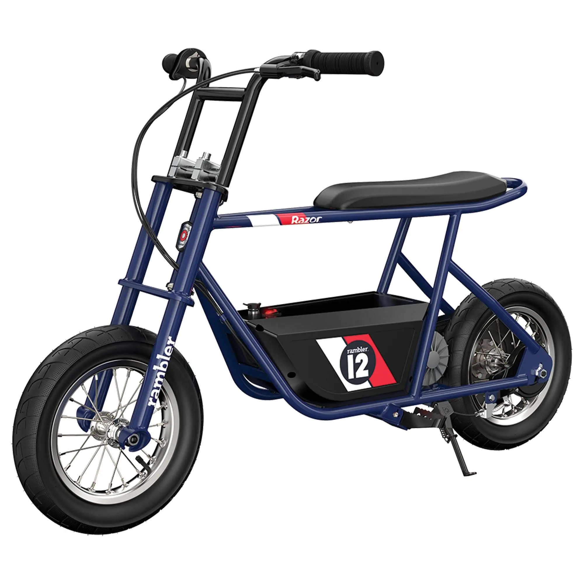 Razor Rambler 12 Electric Retro Minibike w/ 250W Motor & 24V Battery, Dark Blue Razor Rambler 12 Electric Retro Minibike w/ 250W Motor & 24V Battery, Dark Blue