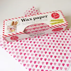 50pcs Food Grade Silicone Paper Rolls, Heart Rose Pattern Baking Sheets, Waterproof Oil-Resistant Candy Wrapping Papers, Baking Supplies, Bakeware