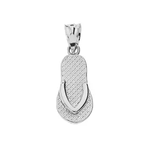 Elegant Sterling Silver Flip Flop Charm Pendant