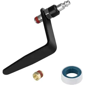 Pneumatic Tool Hook Hanger with 1/4'' Swivel Air Fittings and 3/8'' and Brass Bushings, Heavy Duty Pneumatic L-Shaped Raffer Hook 1 Piece