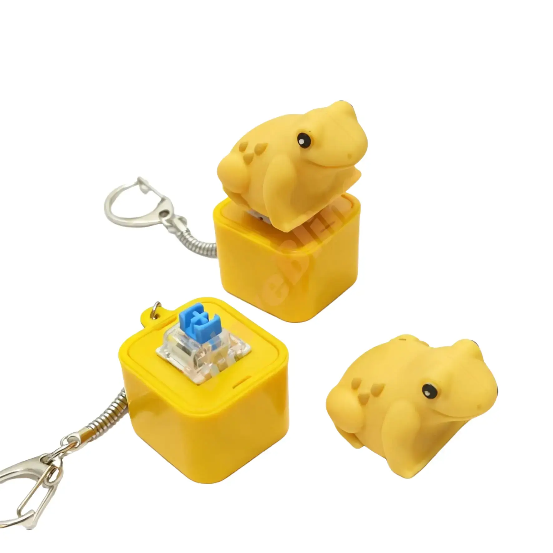 Coquí Frog Button Bag Charm Keychain - Puerto Rico Souvenir with Sound & Light, Cute Unisex Fidget Toy, Father's Day Gifts, Stress Relief Cute Keychains for Kids