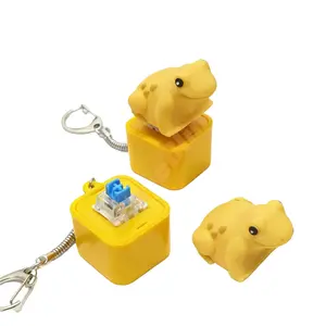 [Gifts for a Puerto Rican Father] Coquí Button Keychain with Realistic Sound & LED Light Puerto Rico Souvenir Christmas Gift Cute Stress Relief Toy for Kids & Adults, Lovers Cartoon Characters
