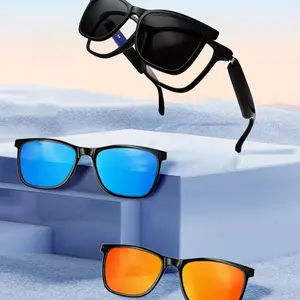 GS05 Bluetooth headset glasses smart glasses driving, calling, listening to music, remote control, taking pictures, navigation sunglasses set glasses magnetic suction double lenses cycling fishing Father's Day gifts holiday gifts men and women