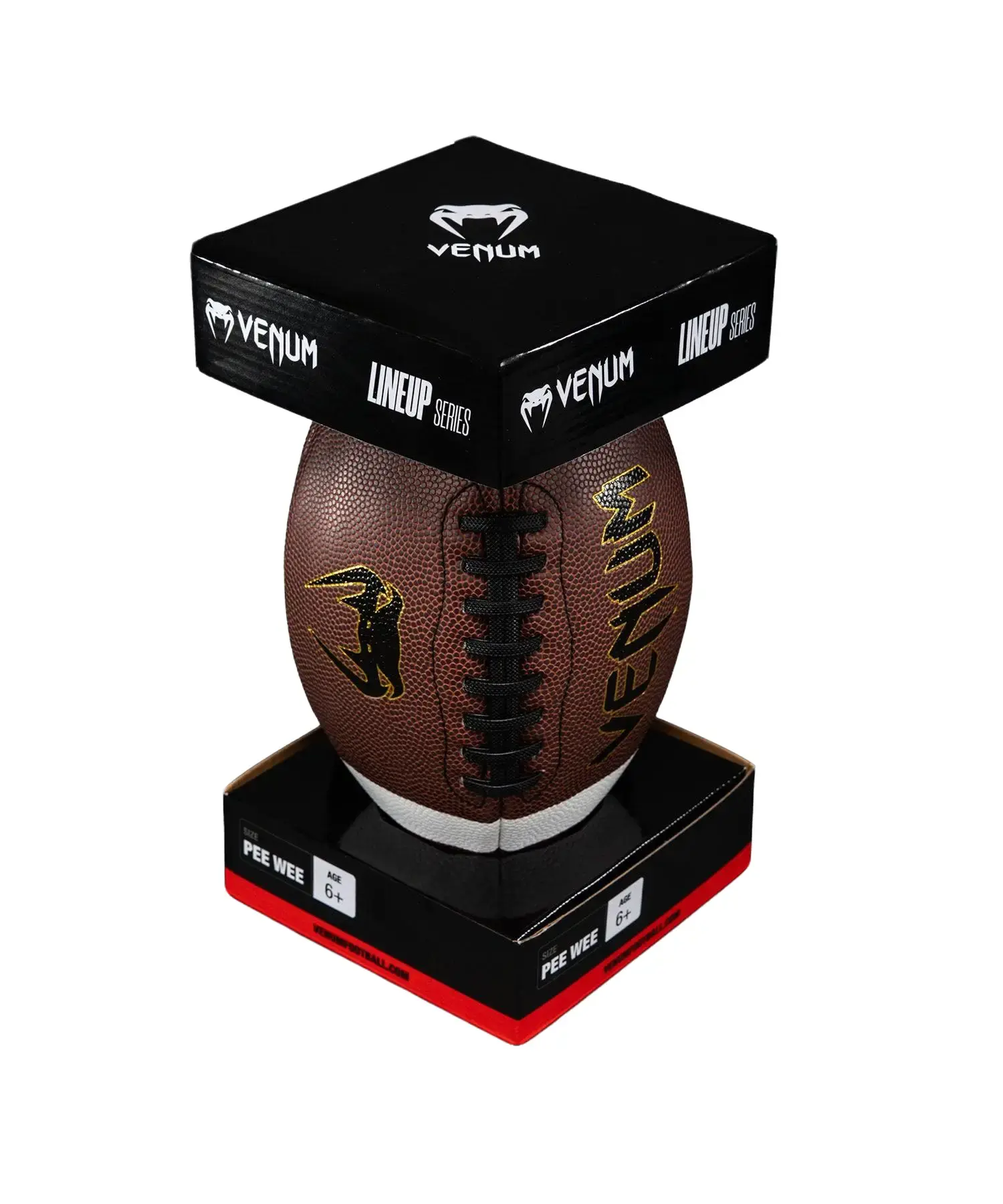 Venum Lineup Pee Wee American Football - Premium Composite Cover, Reinforced Machine-Stitched Construction, Textured PU+EVA Surface, Grip Control, Embossed Logo, for Youth Athletes, Training & Everyday Play, Natural Bladder Support