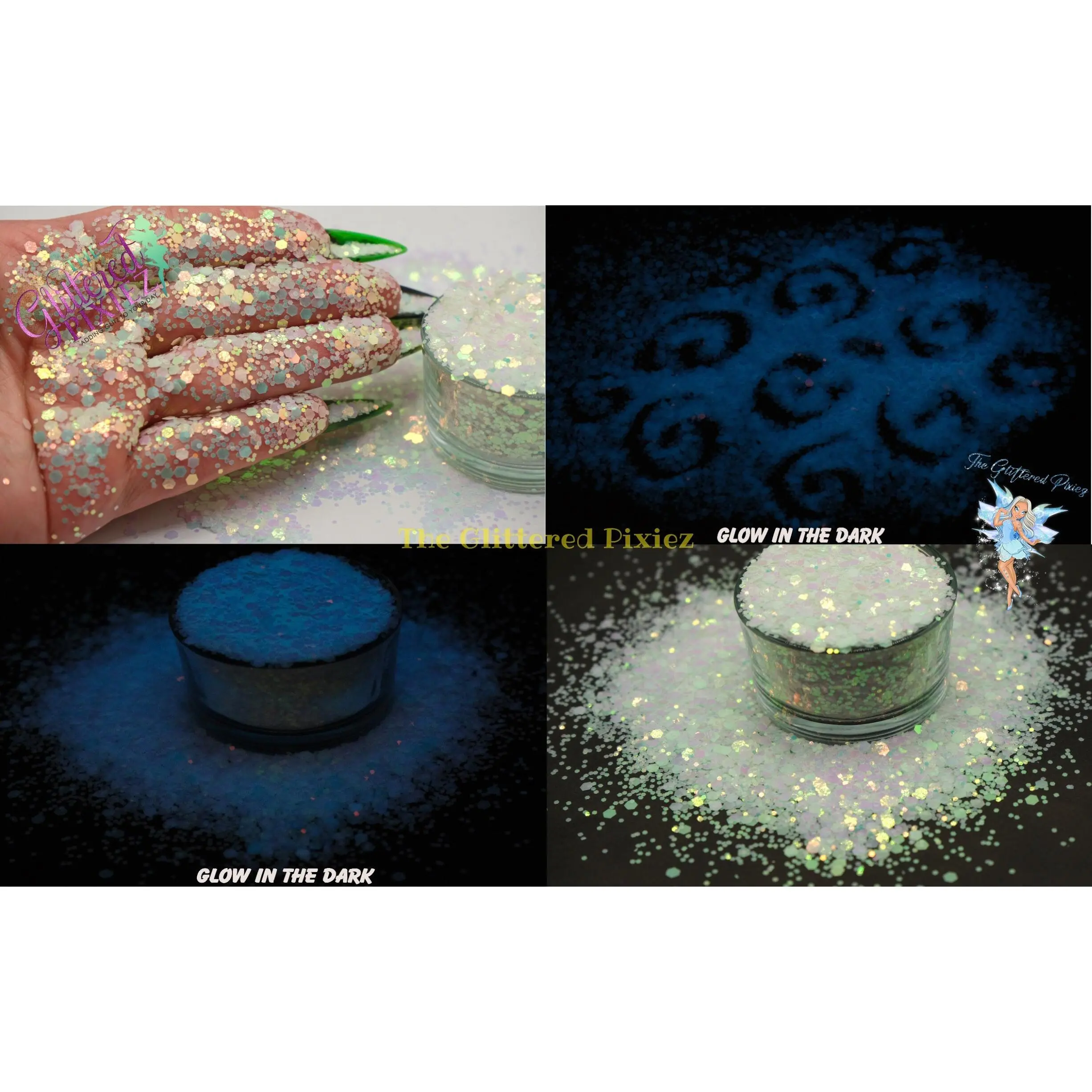 SEA LIFE GLOW - Glow In The Dark Glitter mix Fun Loose Glitter for Nail art Hair Face Body Tumblers Craft & Resin supply Freshie Glitter