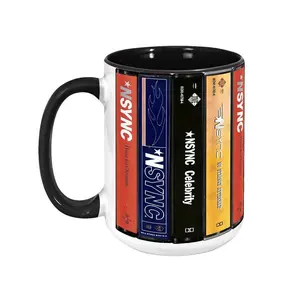NSYNC Cassette Tape Mug, Retro Album Spines Coffee Cup, 90s Boy Band Fan Gift, Bye Bye Bye Music Decor