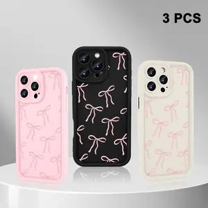 Bowknot 2025 New Style Beautiful and Interesting High-end Phone Case Compatible with iPhone 17 Pro Max 16 16e 15 14 Plus 13 12 Mini 11 Air XR X XS Pattern TPU Lens Protection Durable Soft Cover Gift Screen Protector