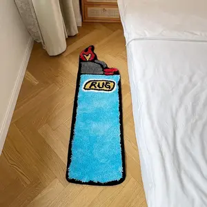 Creative Lighter Pattern Rug, 1 Count Non-slip Soft Floor Mat, Decorative Carpet for Home Living Room Bedroom, Bedroom Refresh Decor, Soft Shaggy Rug, Fluffy Area Rug, Soft Area Rug