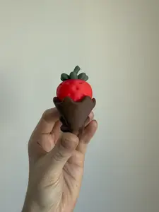 Chocolate covered strawberry, 3D print