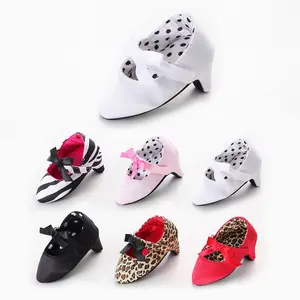 Newborn Baby Girls Princess Shoes, Bowknot Crib With High Heels Moccasins for Photos