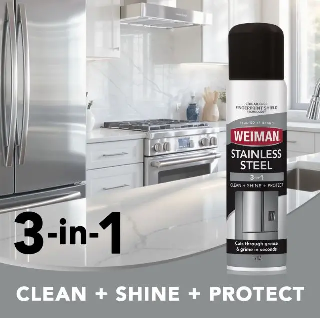 Weiman Stainless Steel Cleaner & Polish Spray for Kitchen and Home Appliances, 12 oz, Floral Scent Polishing Agent Household Cleaning Wipes Fragrance