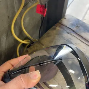 Transparent Visor - Adjustable Full-Face Protective Shield - Durable Plastic Safety Mask - Heat & Impact Resistant for Work, Kitchen, and Outdoor Use with Easy Drawstring Closure