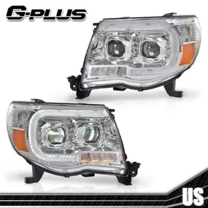 LED DRL Projector Headlights Amber Corner Headlamps Fit For 05-11 Toyota Tacoma