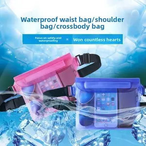 Waterproof Waist Bag, Three-Layer Sealed PVC Design, Ideal for Rafting, Swimming, Outdoor Activities, Portable Storage Pouch