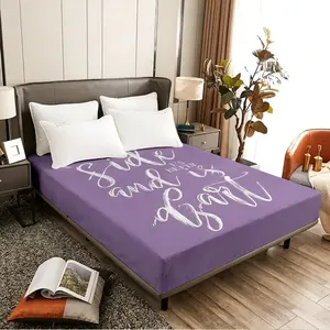 light purple foam mattress with white handwritten English lettering, suitable for bedrooms, rental apartments, student dormitories, and is an essential for sleep.