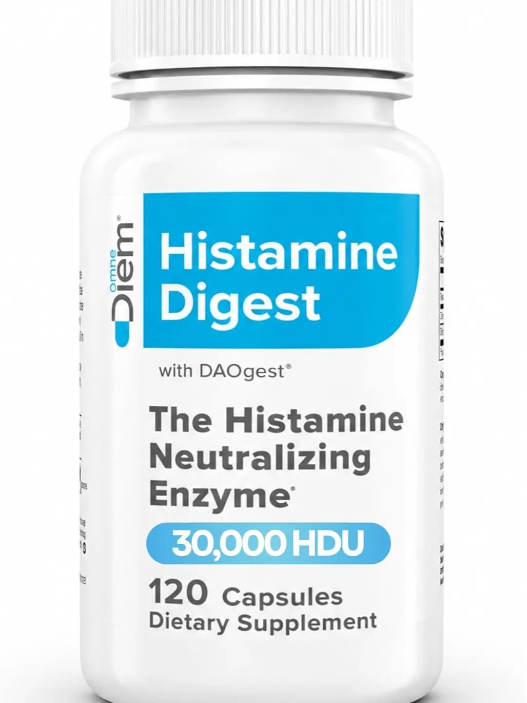 Omne Diem Histamine Digest DAO 30,000 HDU - 120 Caps - Histamine Neutralizing Enzyme - Relieve Histamine Intolerance with Diamine Oxidase