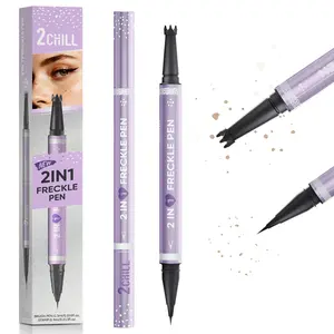2CHILL 2-in-1 Freckle Pen & Freckle Stamp,WaterproofFreckle Maker with Precision Tip for Natural Freckle Makeup, Brows, Eyeliner, Last 24Hrs