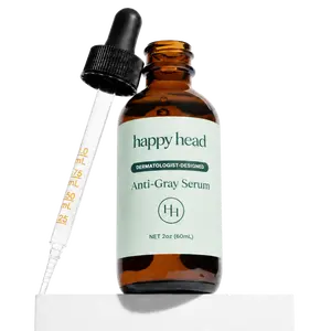 Happy Head Anti-Gray Hair Serum for Men & Women with Procapil Biotin, Ashwagandha & Collagen, Leave In Scalp Application Formula for Daily Hair Care Routine at Home, Lightweight Use, 2 Oz Bottle