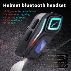2026 Motorcycle Helmet Bluetooth Headset, Compatible with Full and Half Helmets, IPX8 Waterproof, Long Battery Life, Noise-Cancelling Headset for Riding and Calls bluetooth-compatible